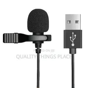 USB Wired Lavalier Lapel Microphone – Clip-on Condenser Mic for Laptop