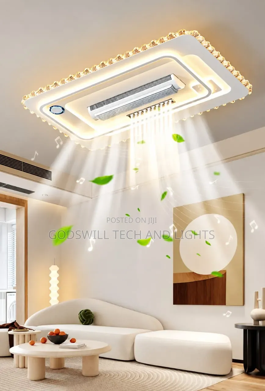 Crystal Bladeless Fan With Light
