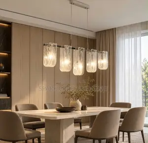 Modern 5-Light Glass Pendant Dining Chandelier