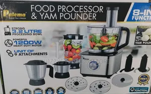 • 8-in-1 Heavy Duty Food Processor, Blender & Local Yam Pounder Set