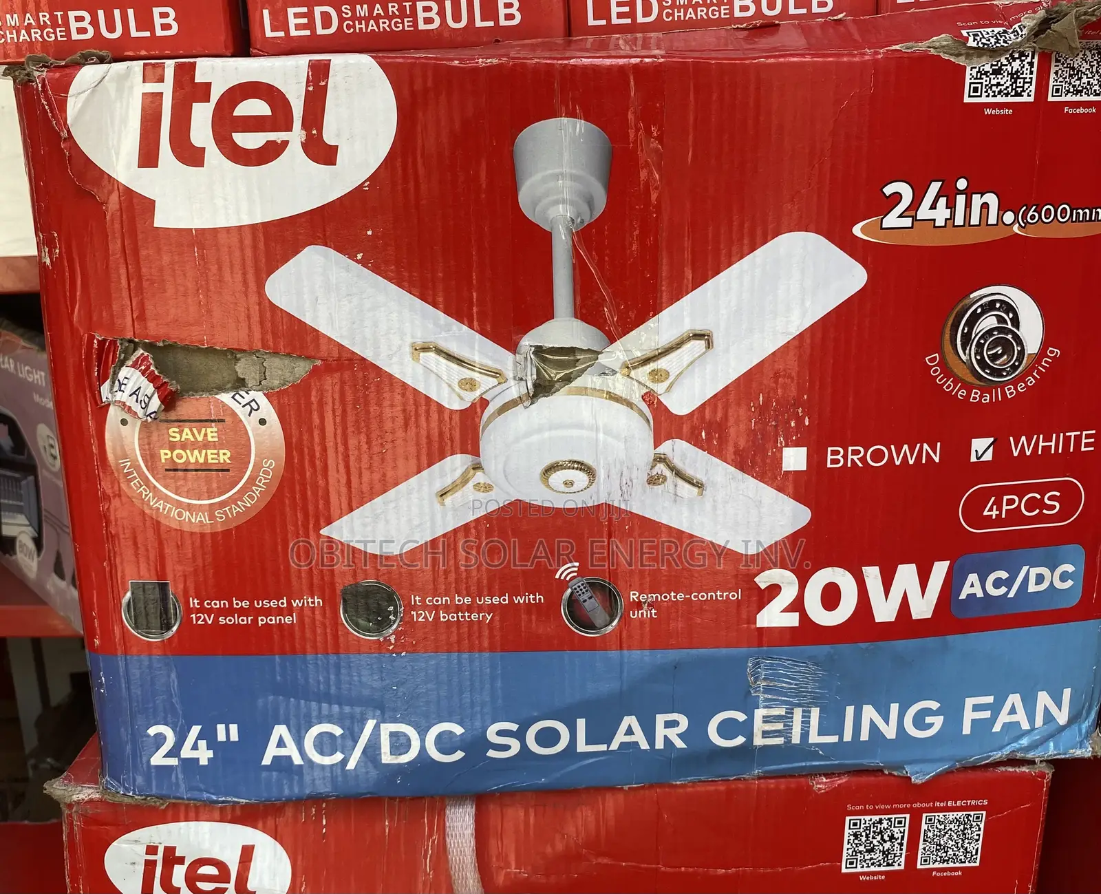 20w AC/DC Itel Solar Ceiling Fan