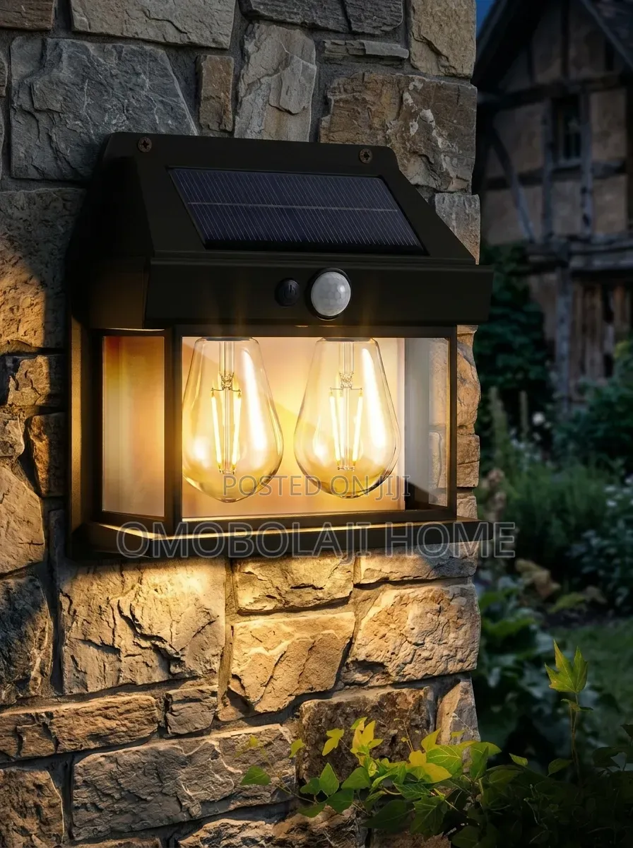 Outdoor Solar Filament Wall Lamp | Automatic PIR Motion Sensor Light