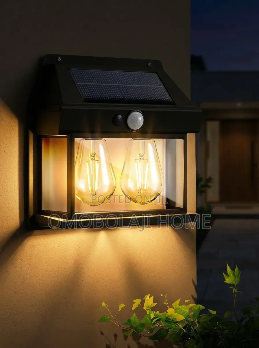 Outdoor Solar Filament Wall Lamp | Automatic PIR Motion Sensor Light