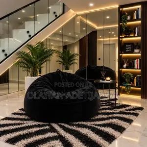Black Comfy Beanbag Washable Adjustable for Home and Office