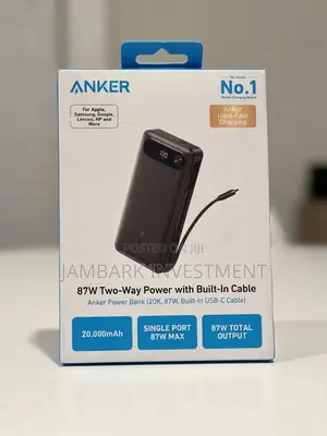 Anker Power Bank (20K, 87W, Built-in USB-C Cable)