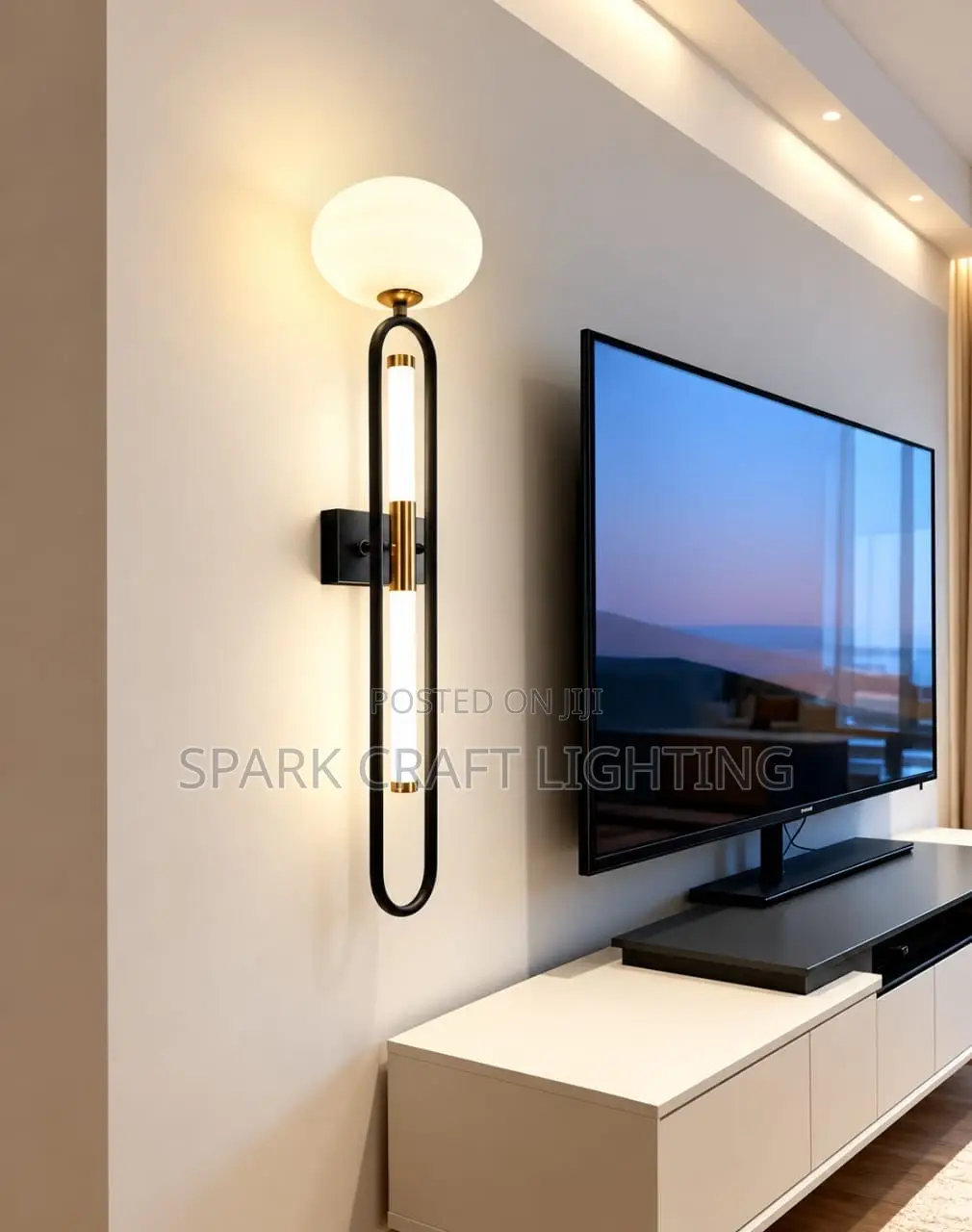 Modern Wall Sconce – Gold & Black LED Wall Lamp