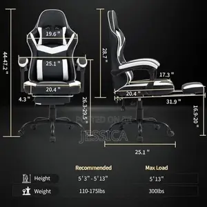Gaming Chair With Footrest for Adults
