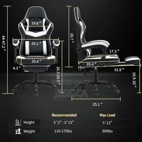 Gaming Chair With Footrest for Adults