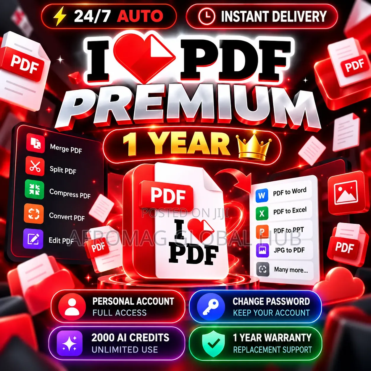 iLovePDF Premium 1 Year Account | Full Access + 2000 AI Credits