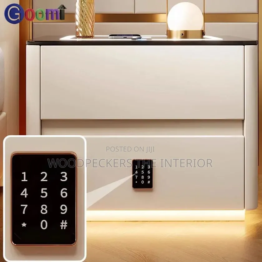 Smart Bedside Table With Digital Security Safe