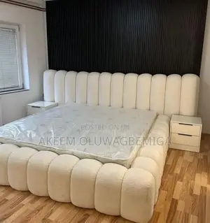 Luxury 6by6 Upholstered Bedframe With Two Matching Bedside Lockers