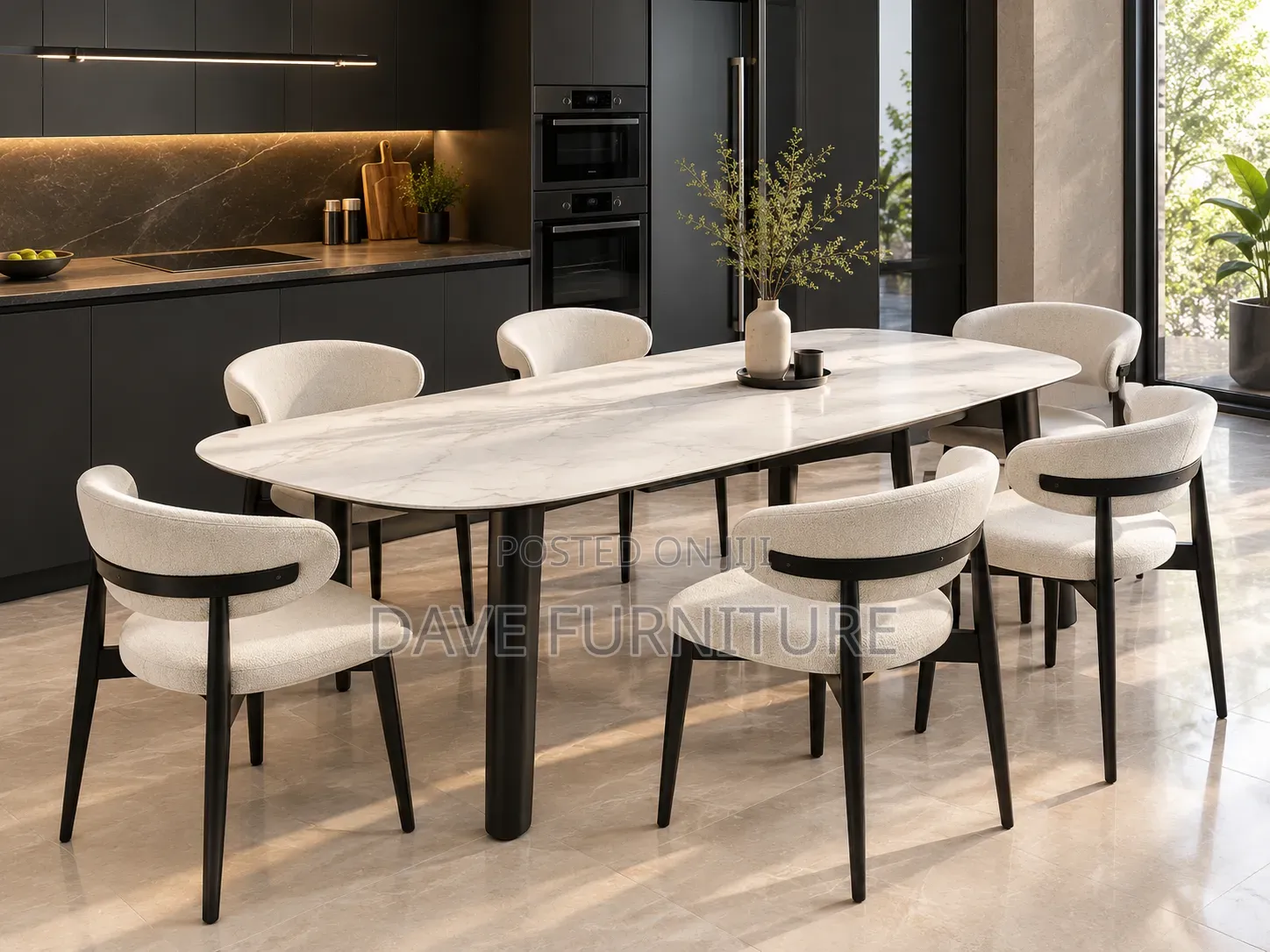 Luxury All White Dining Set