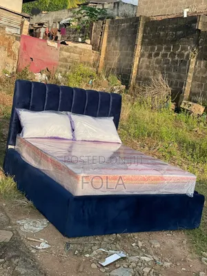Navy Blue Bed Frame 4 and Half by 6