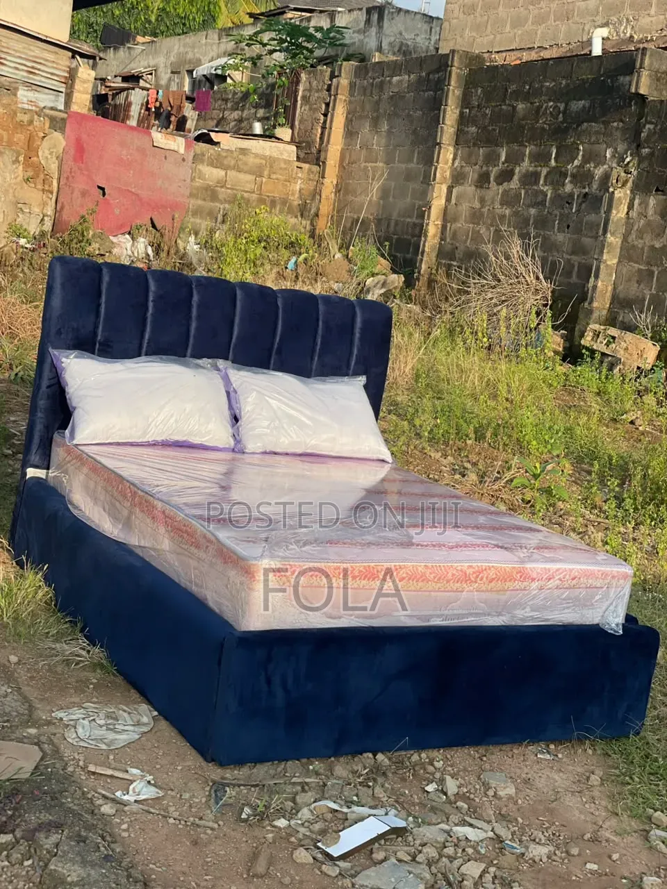 Navy Blue Bed Frame 4 and Half by 6