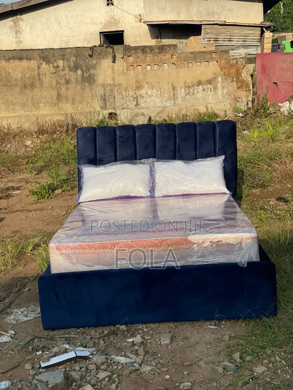 Navy Blue Bed Frame 4 and Half by 6