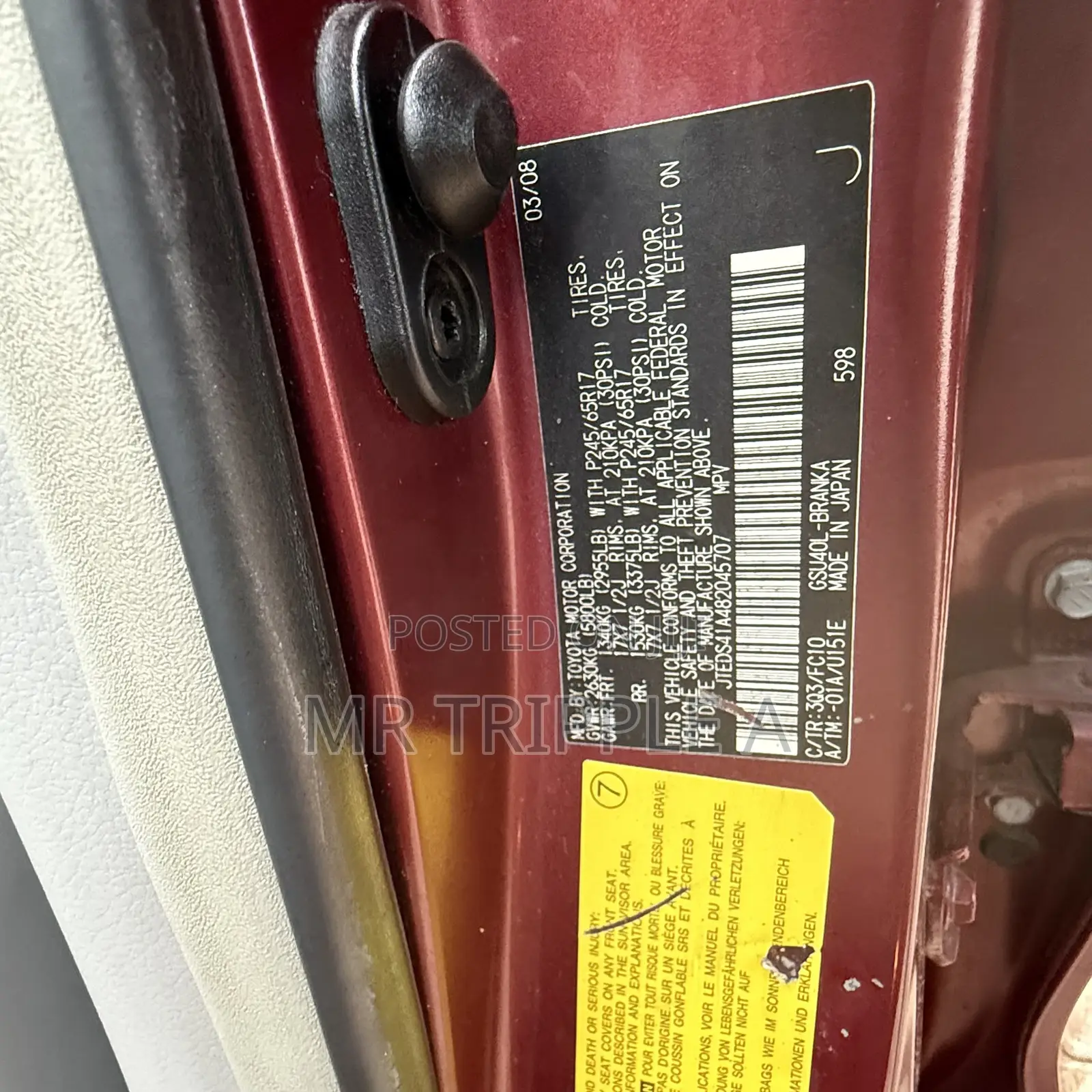 Toyota Highlander 2008 Red