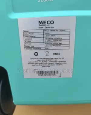 Meco 3600 Solar Generator (3000W Output)