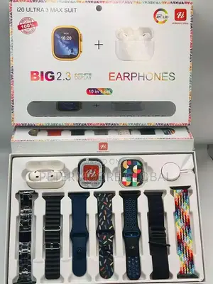 Ultra I20 Max SUIT 10 in 1 Set Smartwatch With AirPod