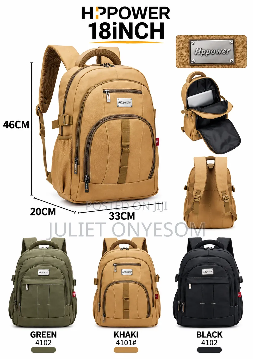 HIPPOWER 18-Inch Backpack – Stylish Everyday Bag