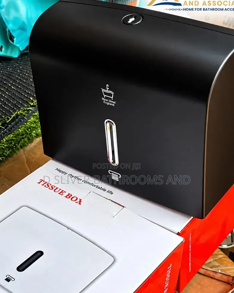 Black Wall Mounted Tissues Holder With Lock