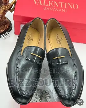 Valentino Black Leather Loafers