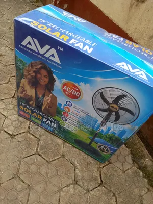 Cooling Ava 18inch Rechargeable Fan + Solar Panel