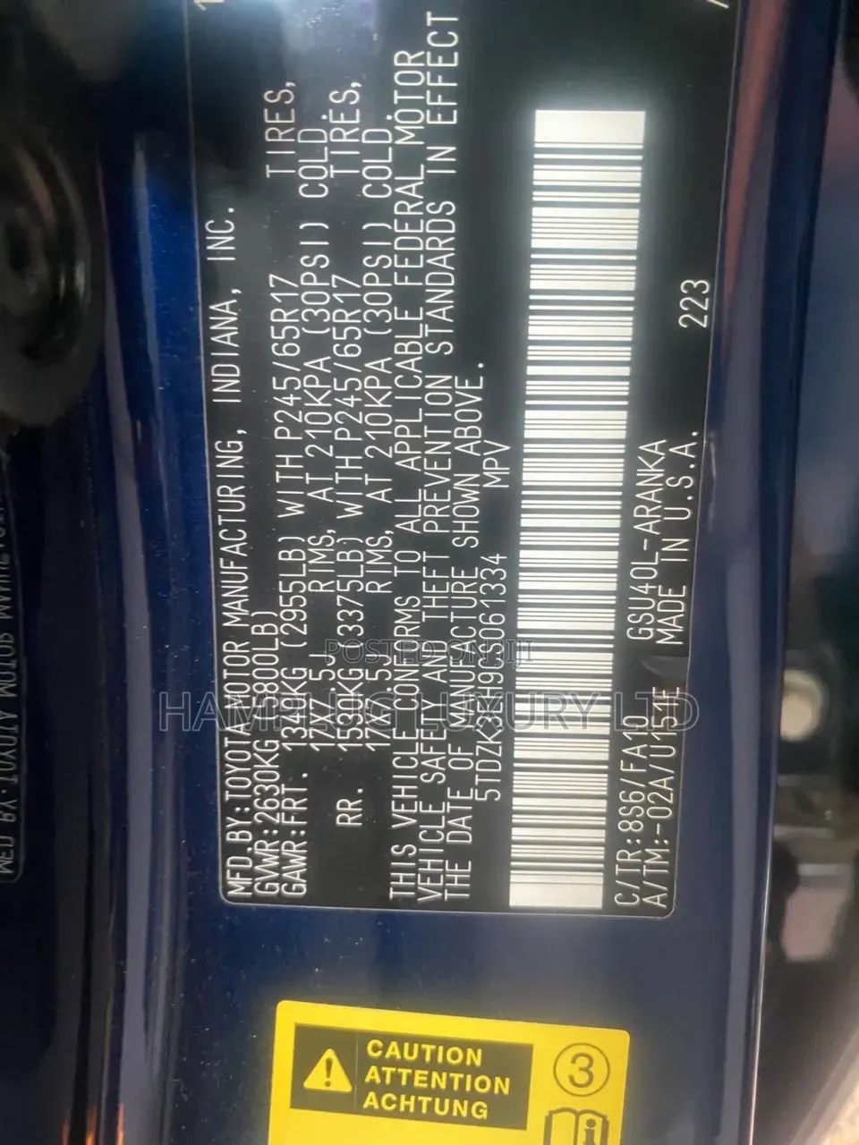 Toyota Highlander 2013 Blue