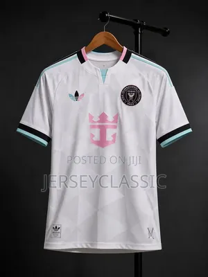 White Inter Miami Style Football Jersey – Geometric Design