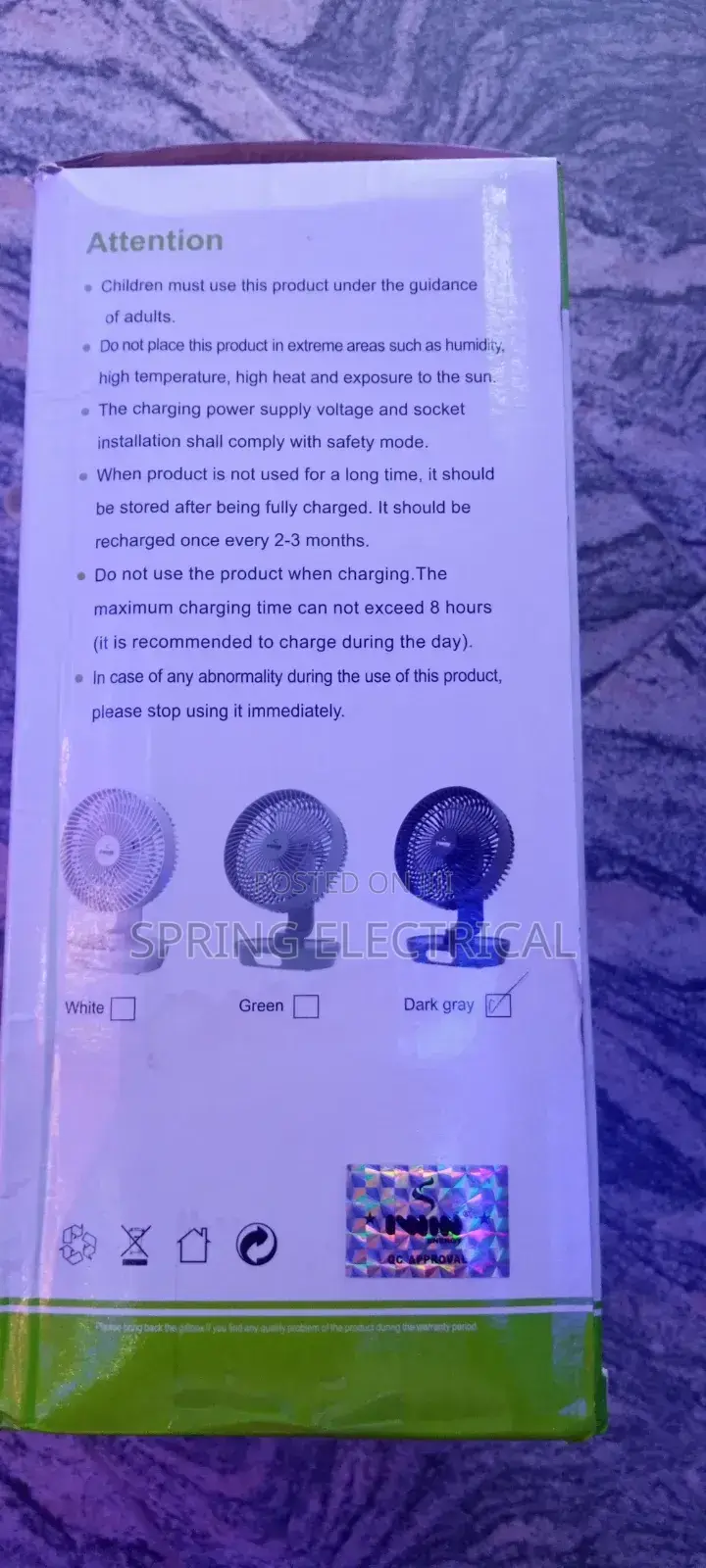 Rechargeable Desktop Fan
