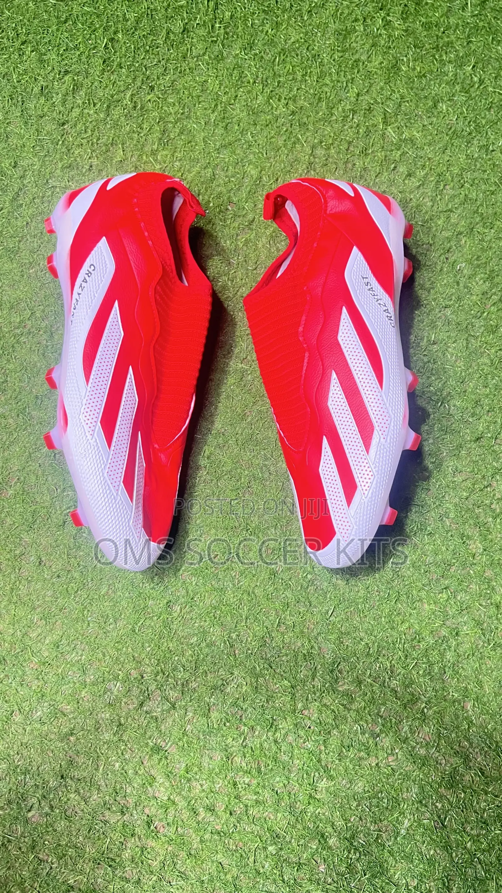 Adidas Crazyfast Laceless Boot (Red)(46)
