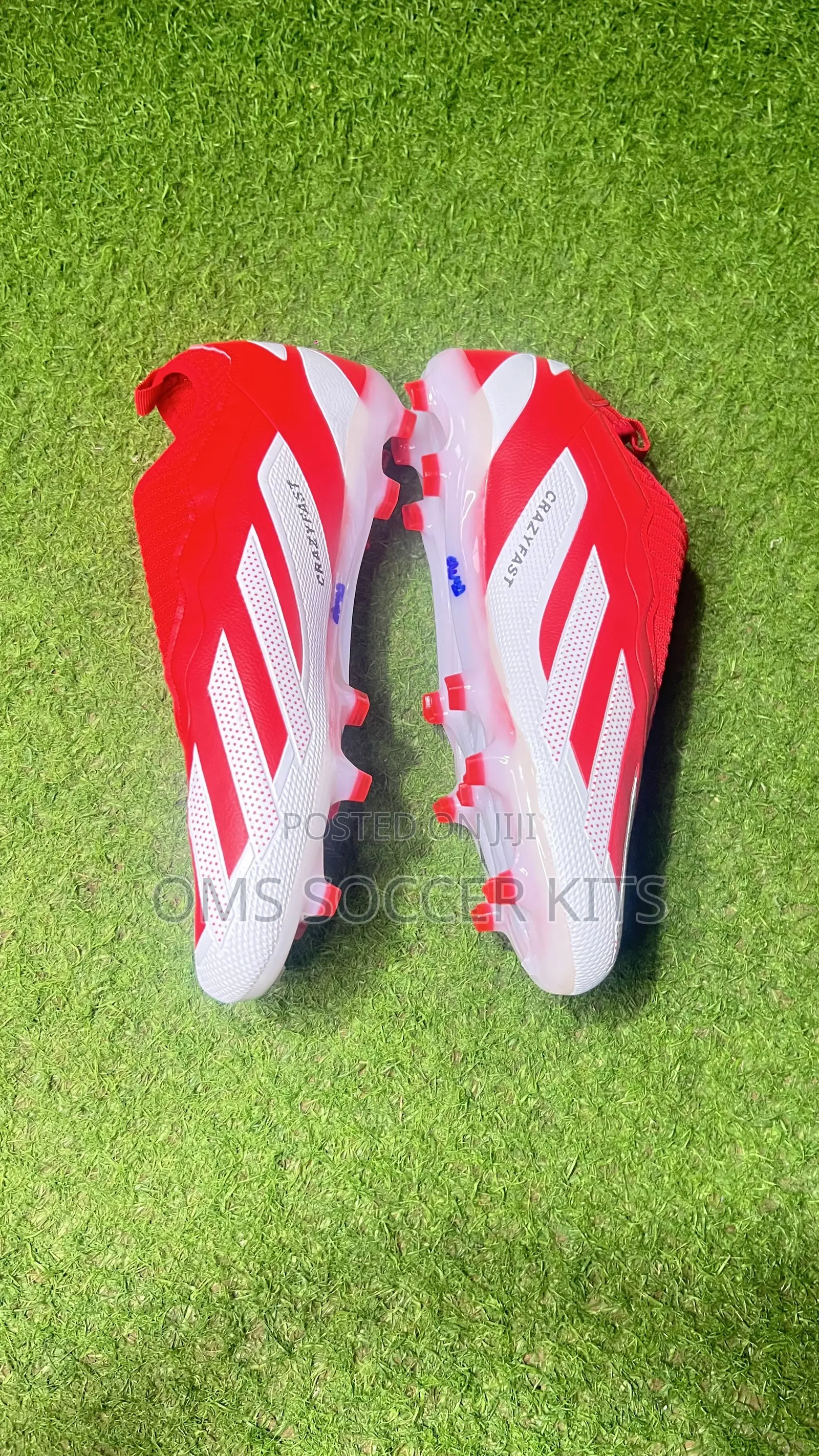 Adidas Crazyfast Laceless Boot (Red)(46)