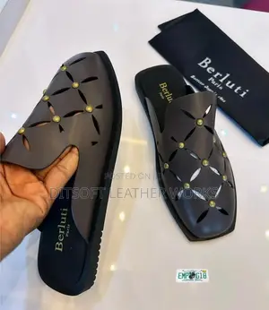 Premium Brown Closed-Toe Half Shoe Pams With Cutouts