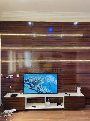 Large 10ftx10ft TV Console With Lights Sockets and Remote Holder.