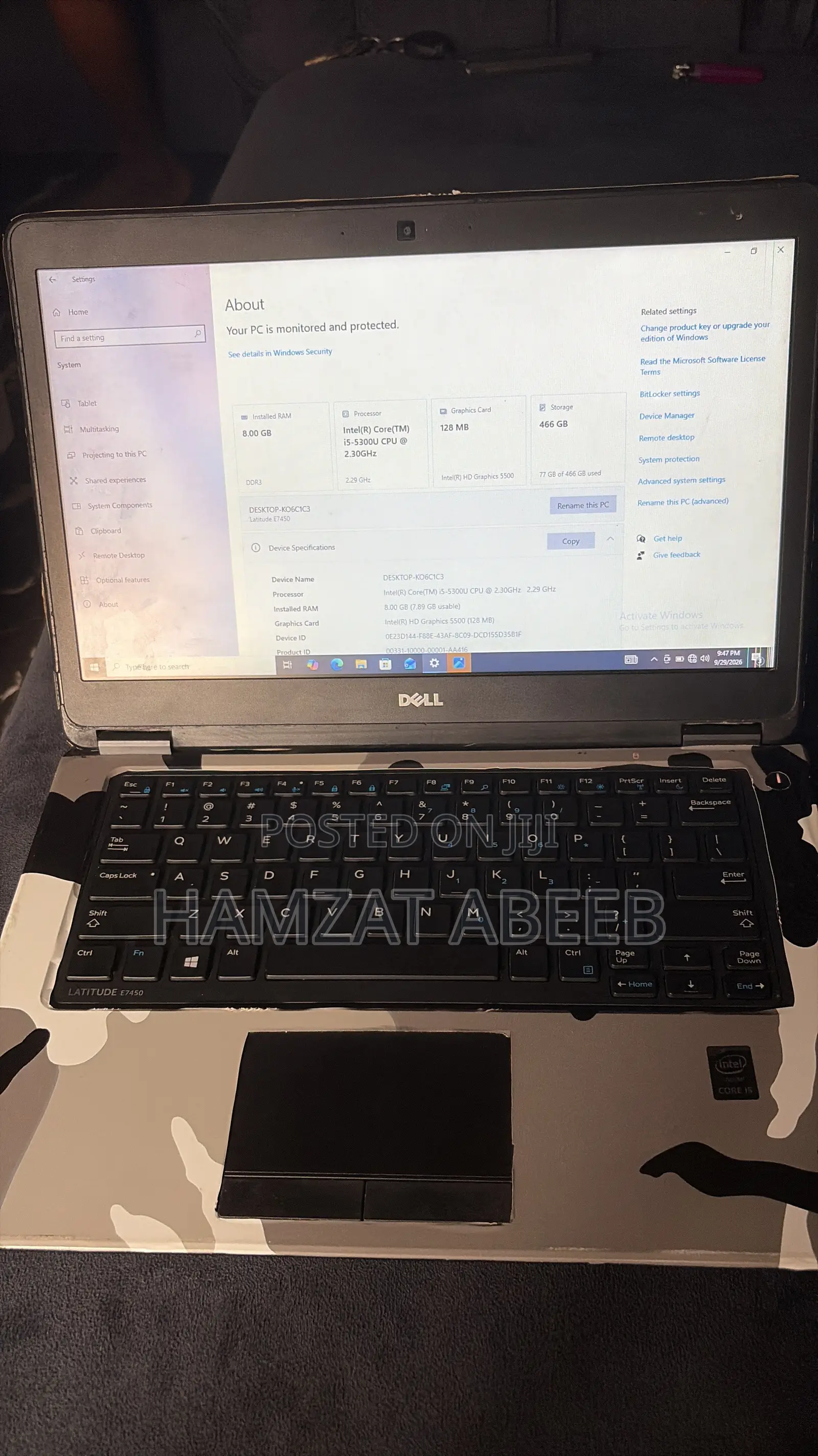 Laptop Dell Latitude E7450 8GB Intel Core i5 SSHD+SSD 128GB