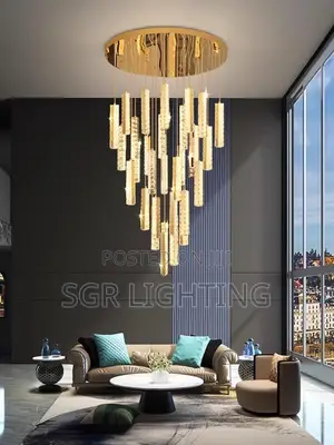 Sitting Room Duplex Building Chandelier Crystal Lamp Luxury Villa