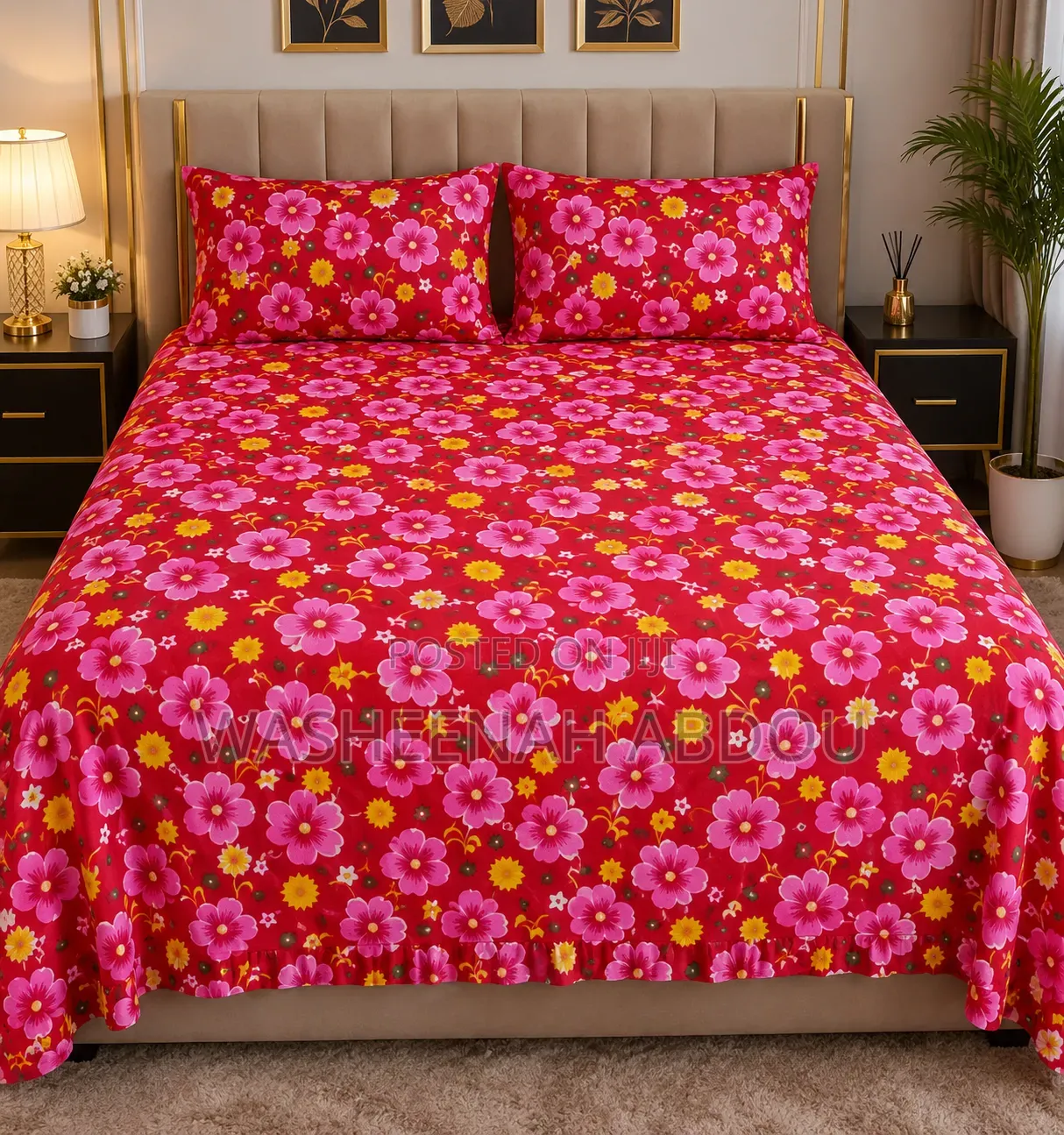Plain Bedsheets With 4 Pillowcases