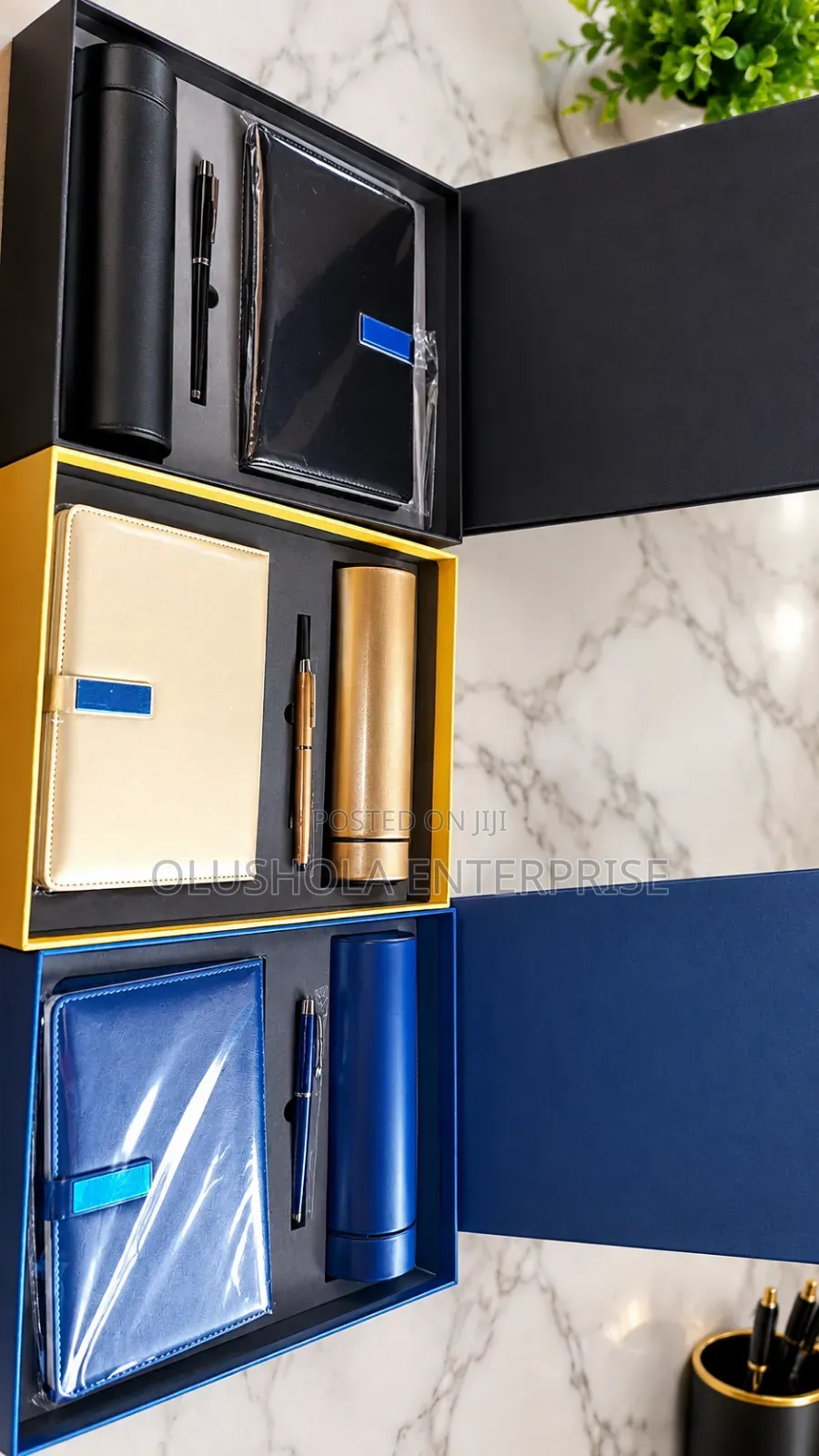 3in1 Gift Set Flask Pen Note Book