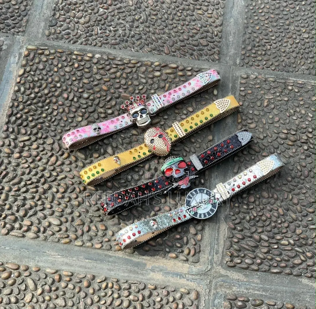 Quality Rhinestone Skull Bling Belt