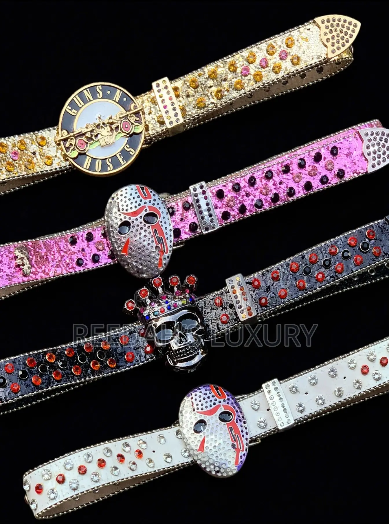 Quality Rhinestone Skull Bling Belt
