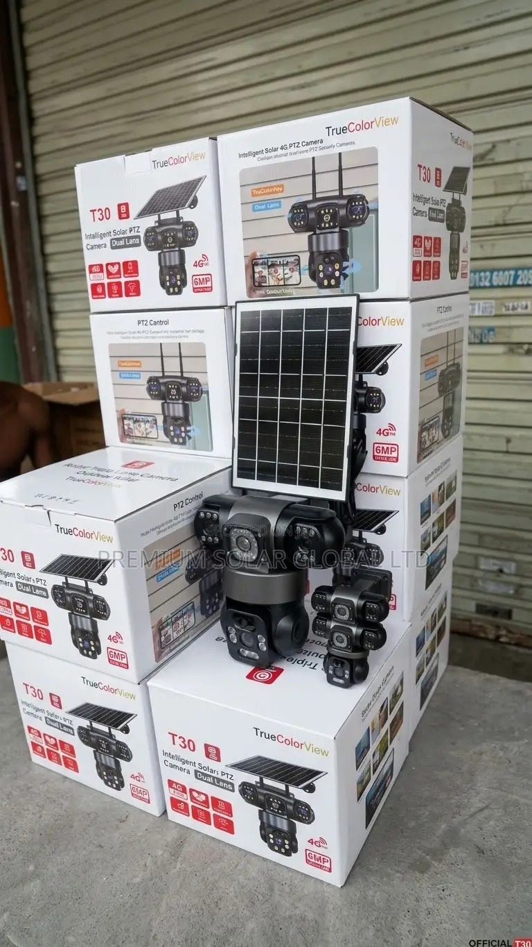 T30 Solar Powered 4G Security Camera With SIM Card & Solar Panel