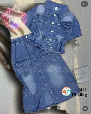 2pcs Skirt and Top Denim Set