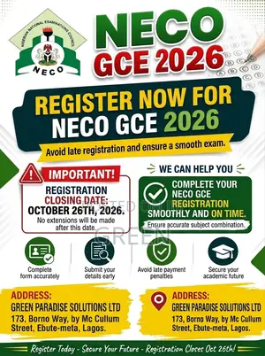 NECO GCE 2026 Registration