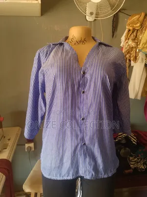 Ladies’ Stylish Striped Short-Sleeve Shirts – Brand New