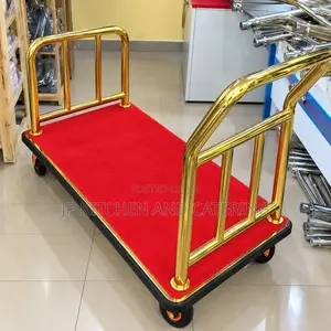Luxury Gold-Plated Hotel Luggage Trolley (Bellman Cart)