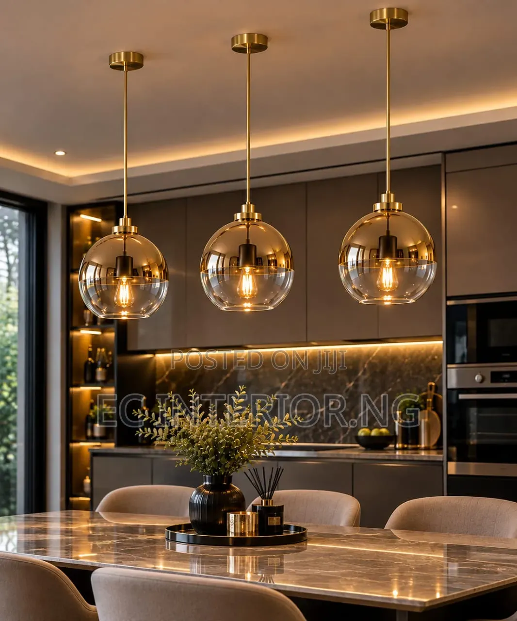 ASANZUO Pendant Lights Gold Silver