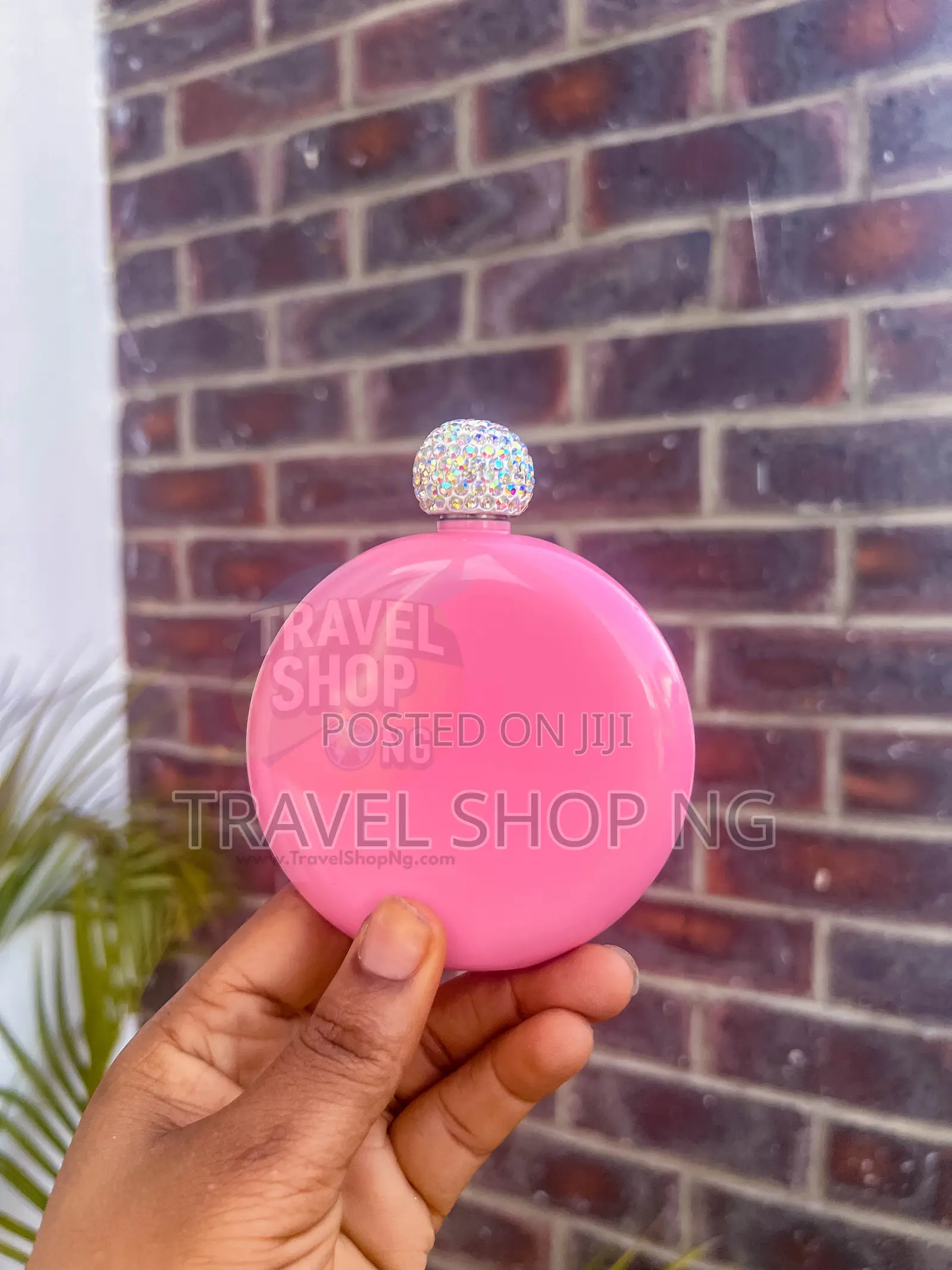 Hip Flask With Rhinestone Cover