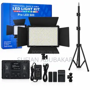 Pro Led 600 Light Complete Set (Tripod Stand, 2 Battery and Adapter)