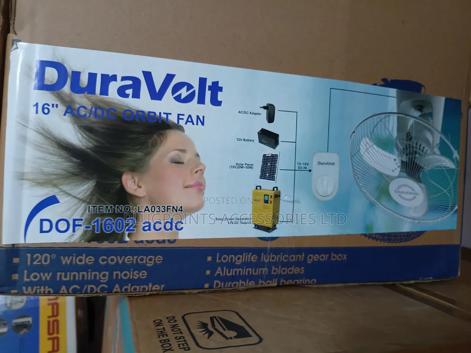 Duravolt Orbit Fan 16" AC/Dc 20w
