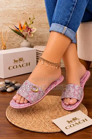 COACH Bling Rhinestone Slippers