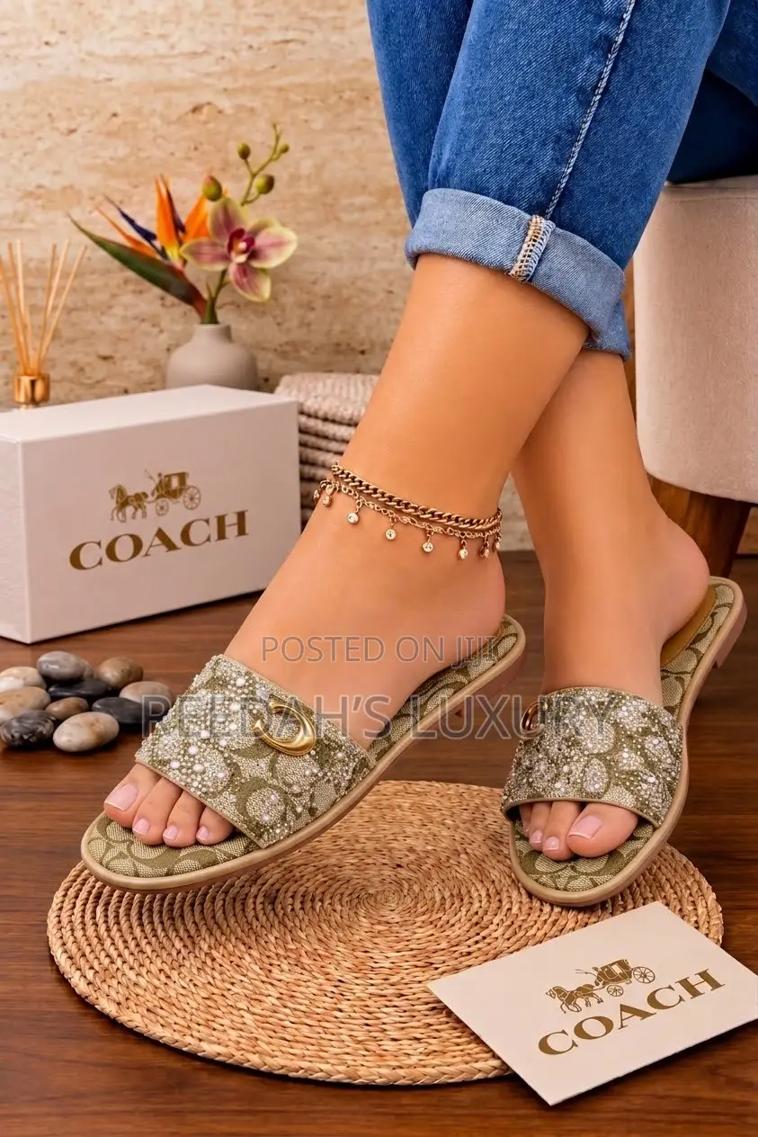 COACH Bling Rhinestone Slippers